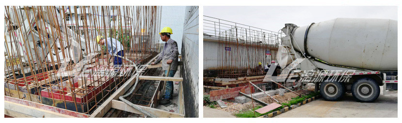 珠?；U水處理工程土建施工現(xiàn)場